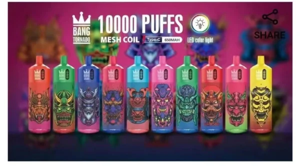 Bang Tornado 10000 Puffs Bulk Buy Rechargeable Disposable Pod