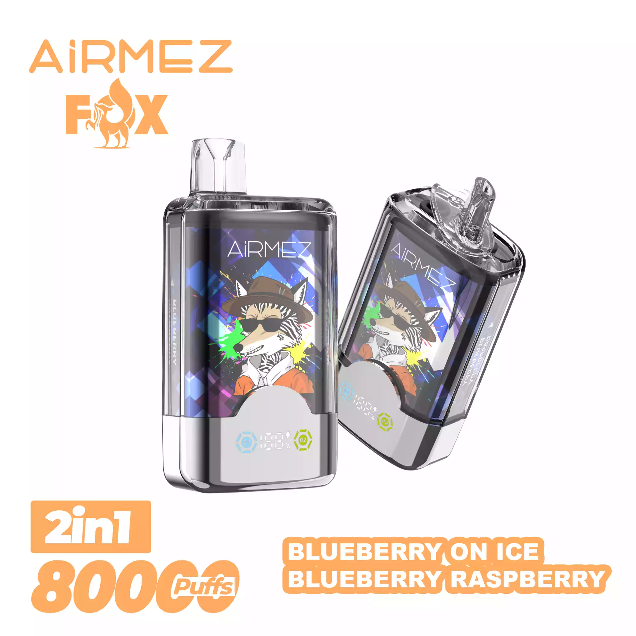 AIRMEZ FOX 80000 Puffs 2-IN-1 Taste Disposable Vapes Wholesale - Image 3
