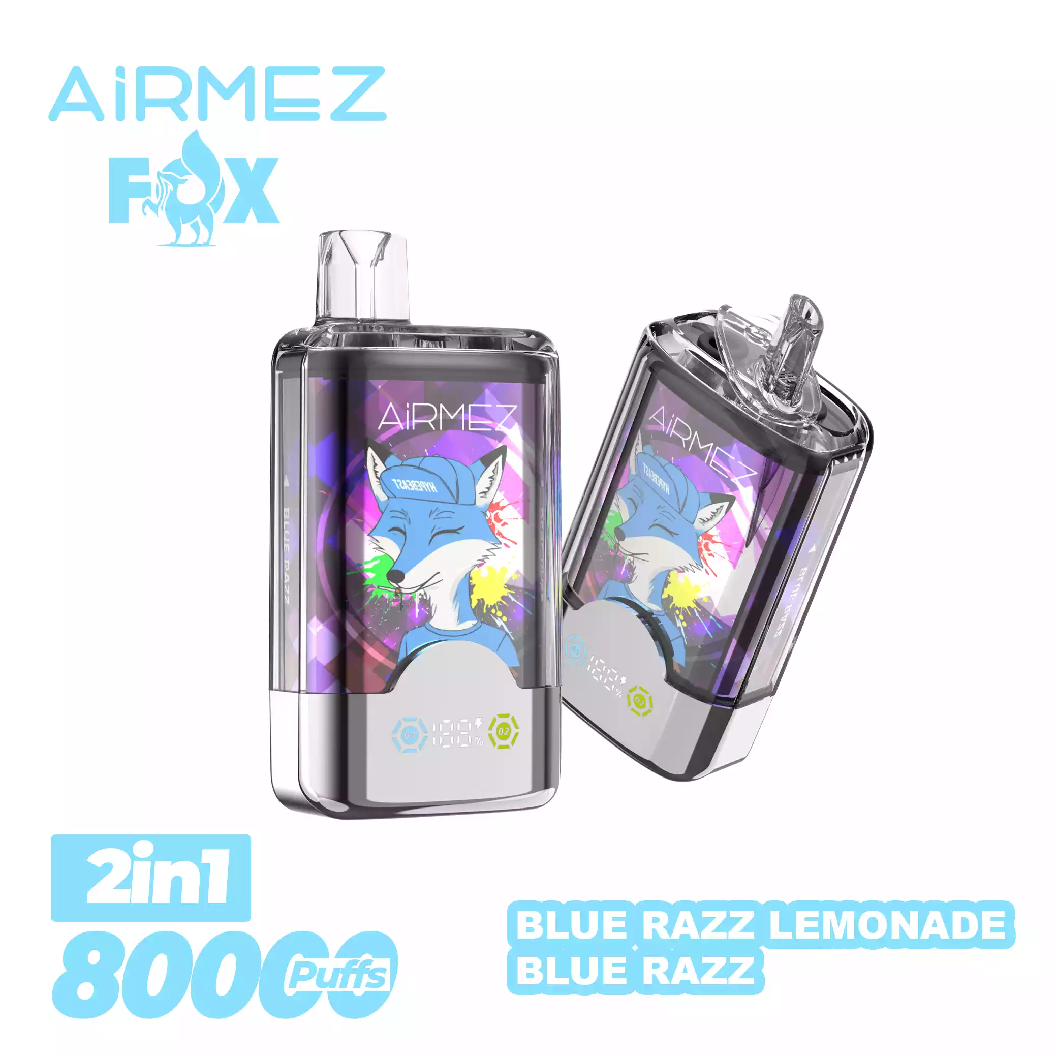 AIRMEZ FOX 80000 Puffs 2-IN-1 Taste Disposable Vapes Wholesale - Image 2