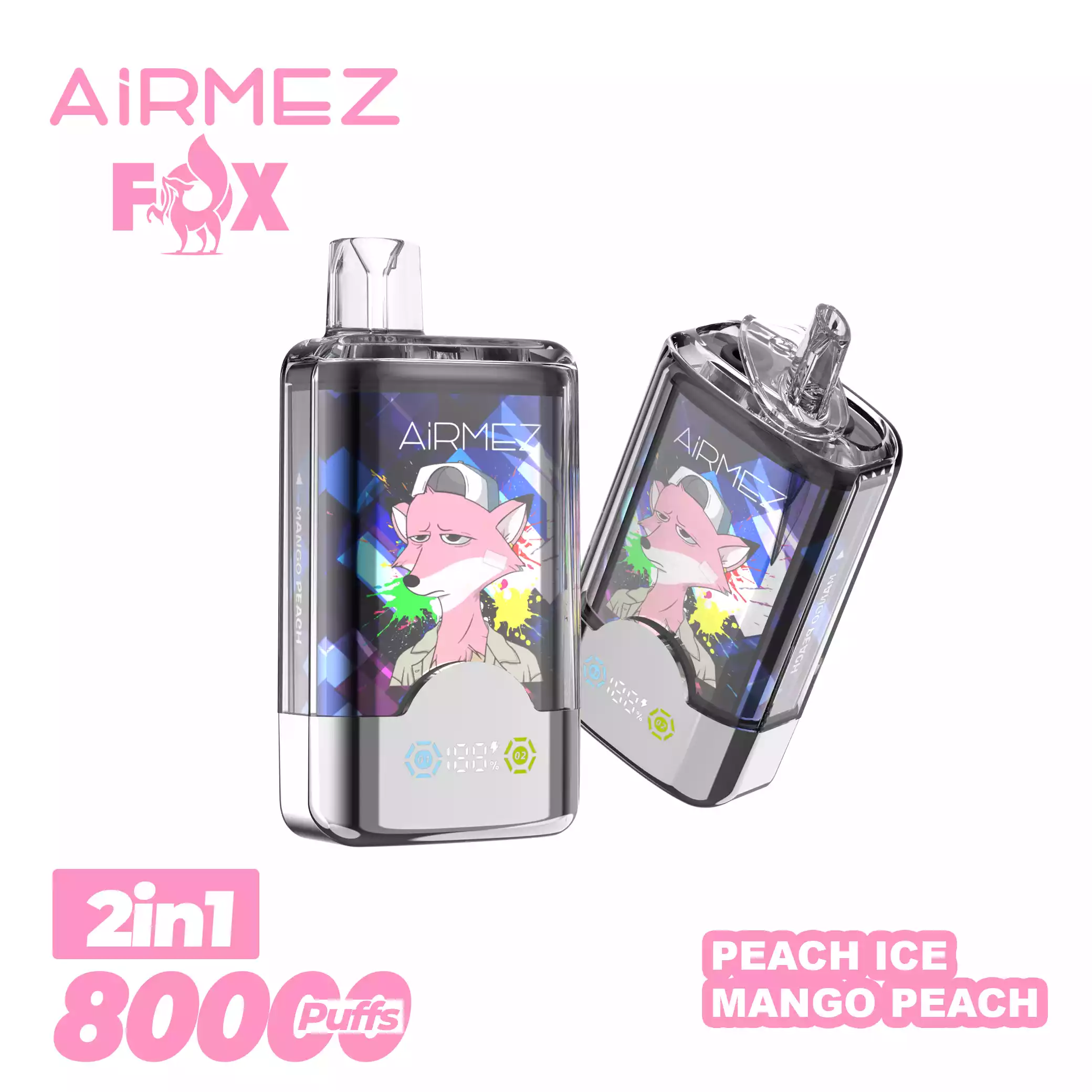 AIRMEZ FOX 80000 Puffs 2-IN-1 Taste Disposable Vapes Wholesale - Image 7