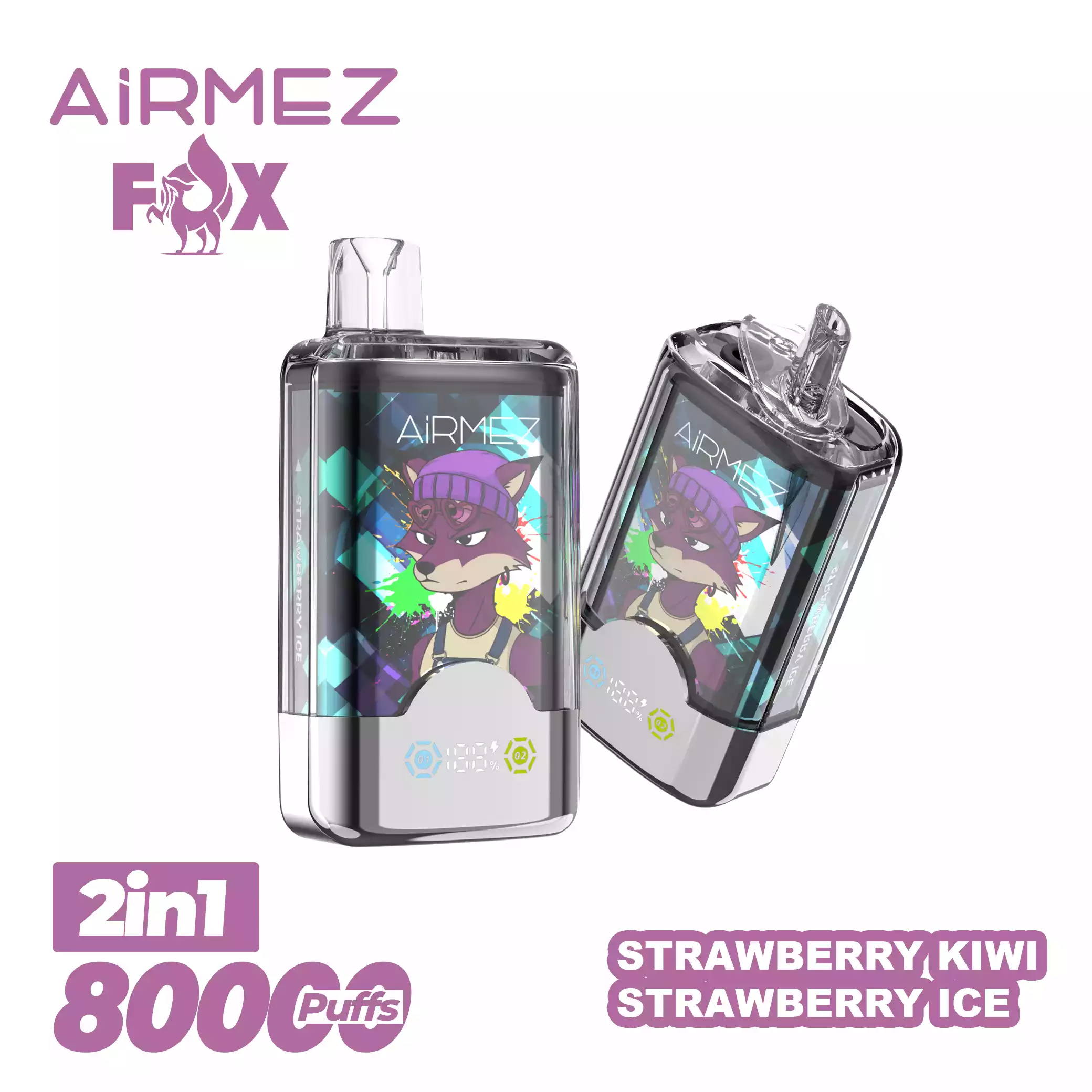 AIRMEZ FOX 80000 Puffs 2-IN-1 Taste Disposable Vapes Wholesale - Image 4