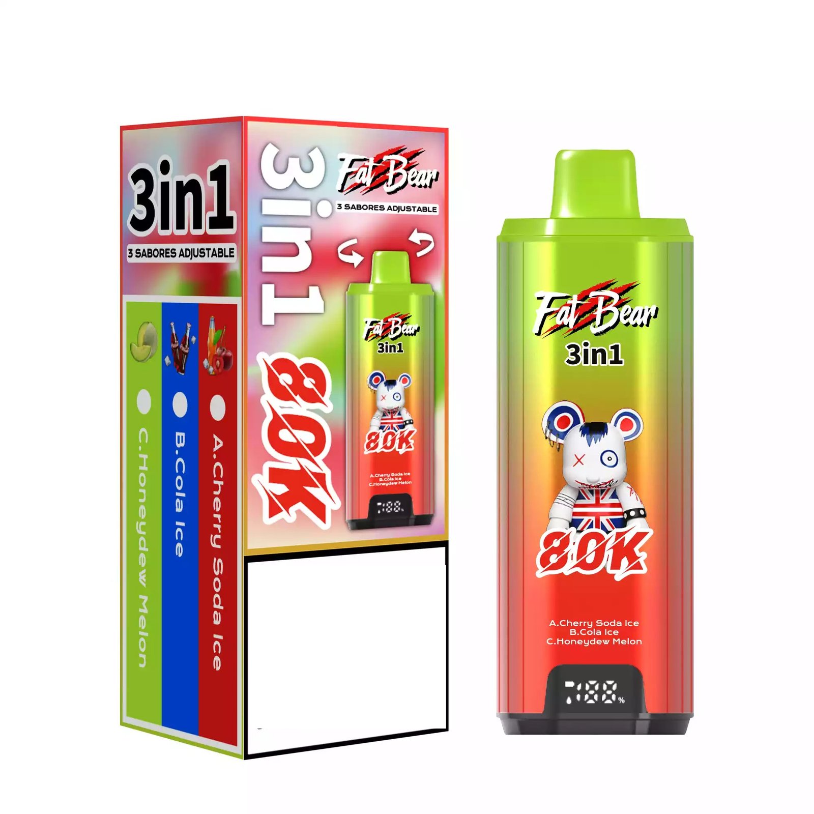 AIVONO AIM FAT BEAR 80000 PUFFS Triple Tastes Bulk Buy Rechargeable 80K Disposable Vapes Wholesale - Image 8