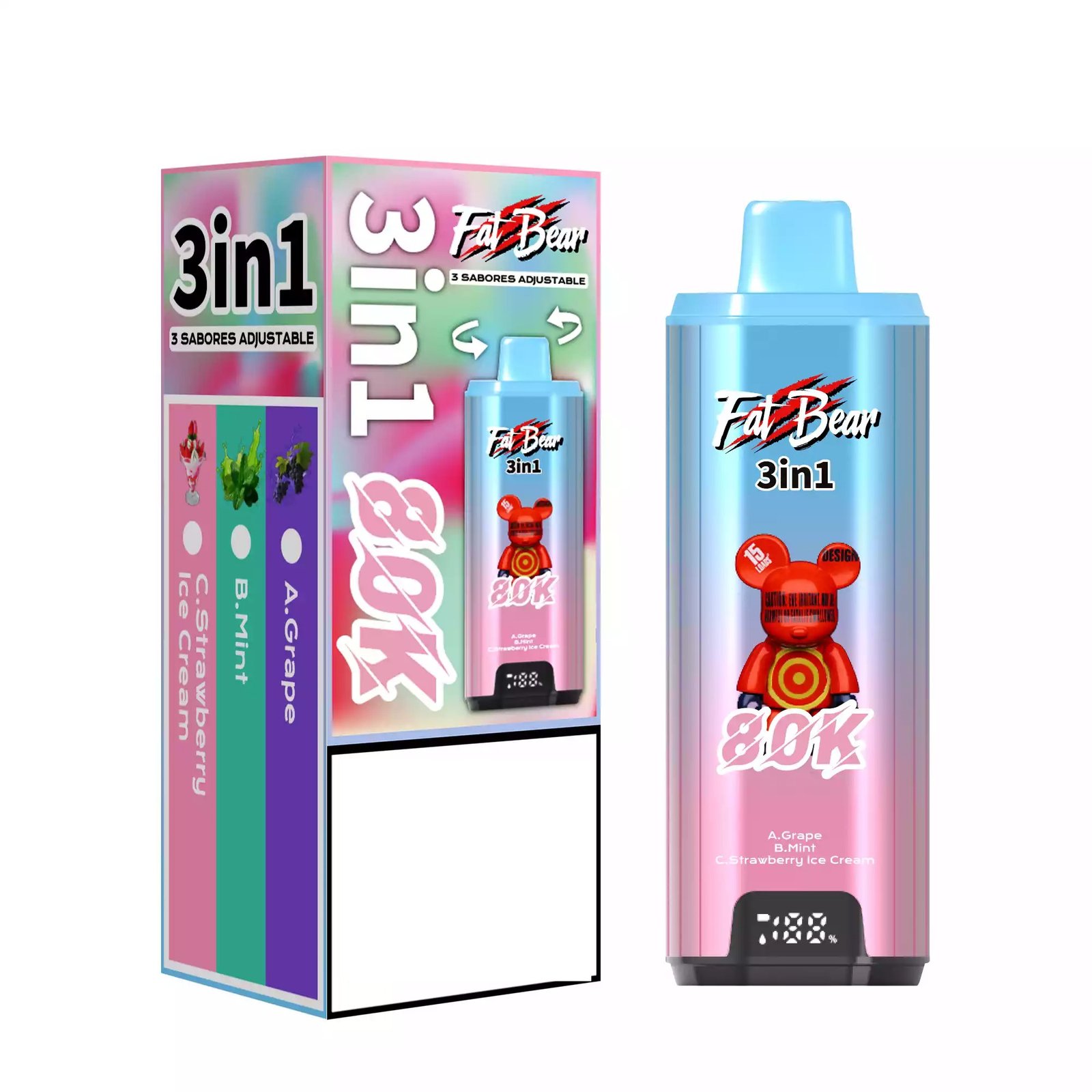 AIVONO AIM FAT BEAR 80000 PUFFS Triple Tastes Bulk Buy Rechargeable 80K Disposable Vapes Wholesale - Image 7