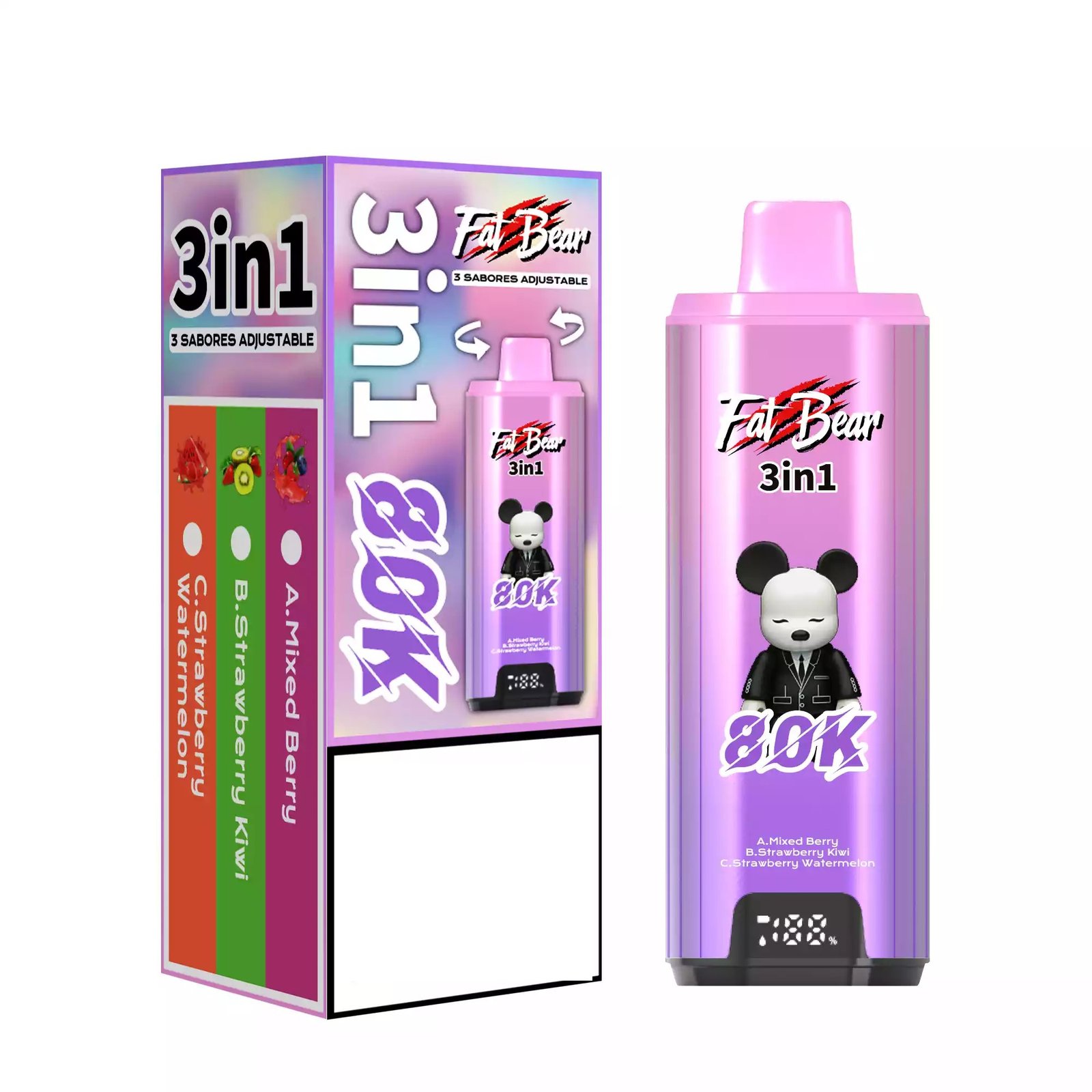 AIVONO AIM FAT BEAR 80000 PUFFS Triple Tastes Bulk Buy Rechargeable 80K Disposable Vapes Wholesale - Image 5