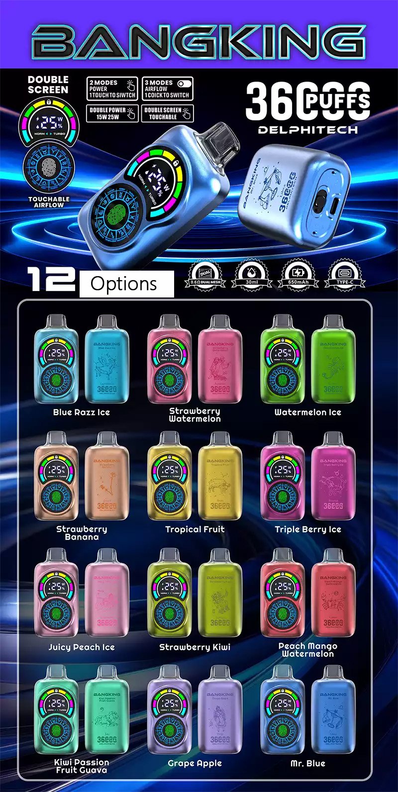 BANG KING 36000 Puffs Tastes DSK034 Bulk Buy Rechargeable Disposable Vapes Wholesale 20 BANG KING 36000 Puffs Tastes DSK034 Bulk Buy Rechargeable Disposable Vapes Wholesale