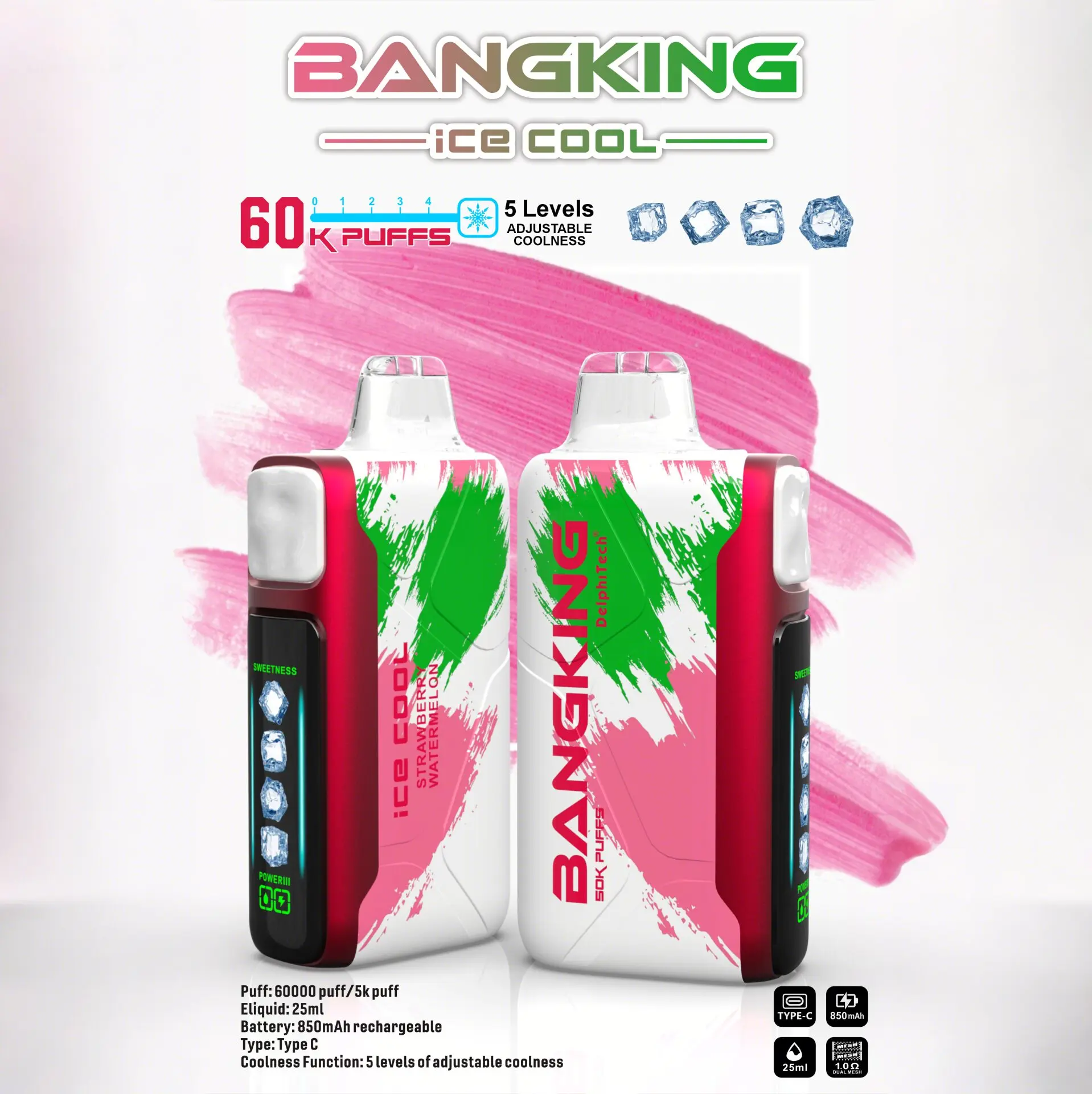 BANG KING 60000 Puffs DSK048 Ice Cool Bulk Buy 60K Rechargeable Disposable Vapes Wholesale 18 BANG KING 60000 Puffs DSK048 Ice Cool Low Nicotine Bulk Buy Original Rechargeable Disposable Vapes Wholesale