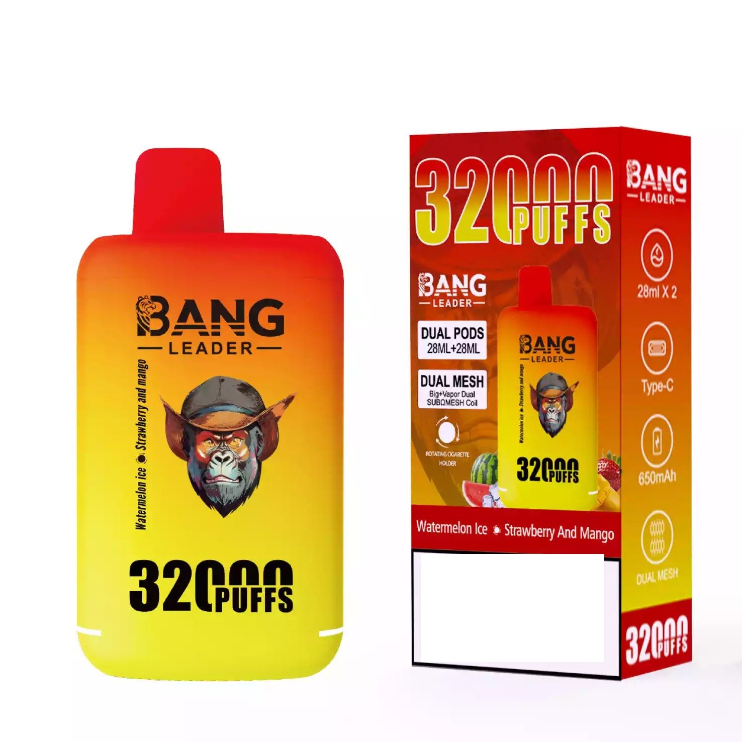 BANG LEADER 32000 Puffs Dual Tastes  Rechargeable Disposable Vapes