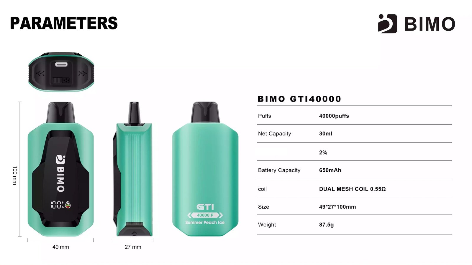 BIMO GTI 40000 Puffs Bulk Buy Rechargeable 40K Disposable Vapes Wholesale 22 BIMO GTI 40000 Puffs Low Concentration Bulk Buy Original Rechargeable Disposable Vapes Wholesale