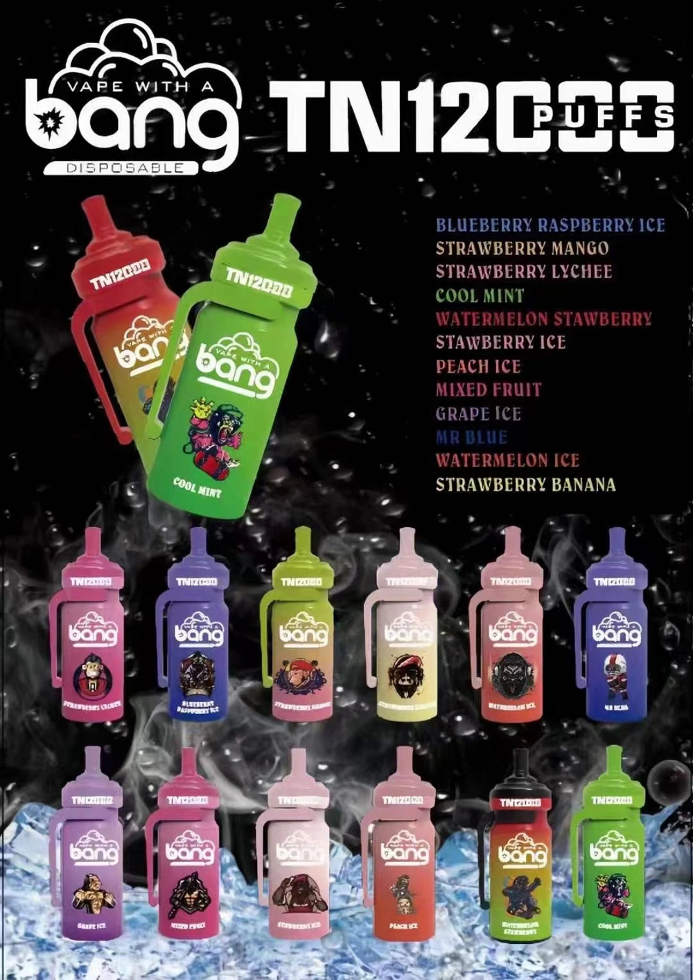 BANG TN 12000 Puffs Disposable Vape E-cigarette Wholesale 8 Bang Tn 12000 Puffs Disposable Vape