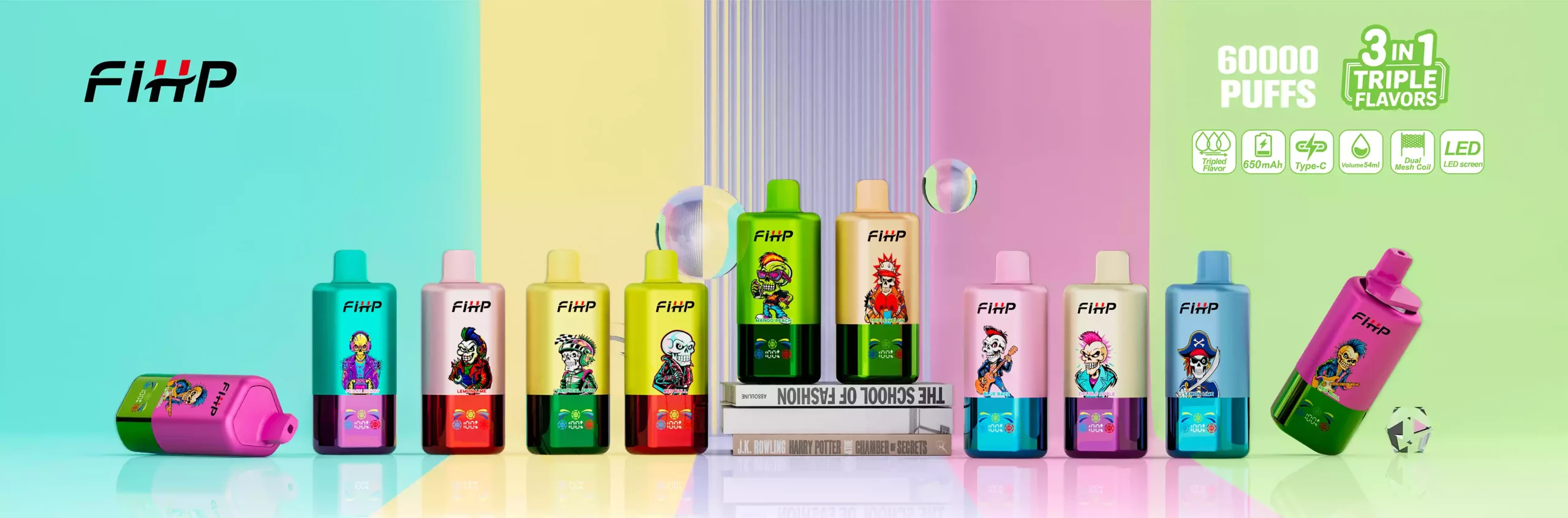 FIHP 60000 Puffs 3-in-1 Triple Tastes 60K Bulk Buy Rechargeable LED Display Disposable Vapes Wholesale 20 FIHP 60000 Puffs 3in1 Bulk Buy Original Rechargeable Disposable Vapes Wholesale