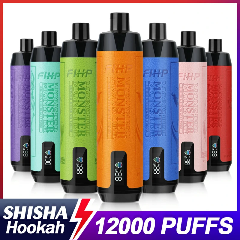 FIHP Shisha Hookah 12000 Puffs Monster  Rechargeable Disposable Vapes