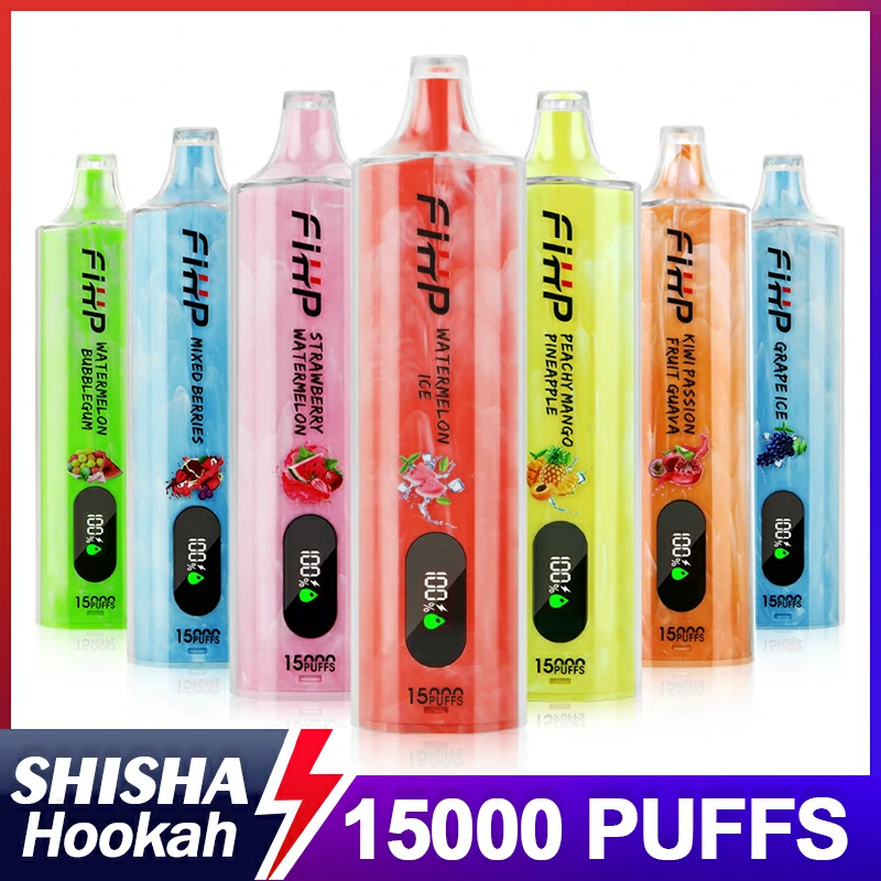FIHP Shisha Hookah 15000 Puffs  Rechargeable Disposable Vapes