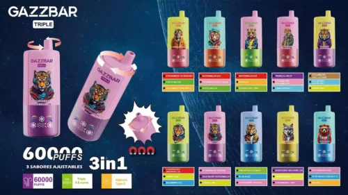GAZZ BAR Triple 60000 Puffs 3-in-1 Tastes Bulk Buy 60K Rechargeable Disposable Vapes Wholesale 20 GAZZ BAR Triple 60000 Puffs 3-in-1 Profile Low Concentration Bulk Buy Original Rechargeable Disposable Vapes Wholesale