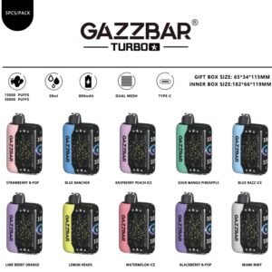GAZZBAR TURBO 30000 Puffs Stars Light Dual Mesh 30K Rechargeable Disposable Vapes