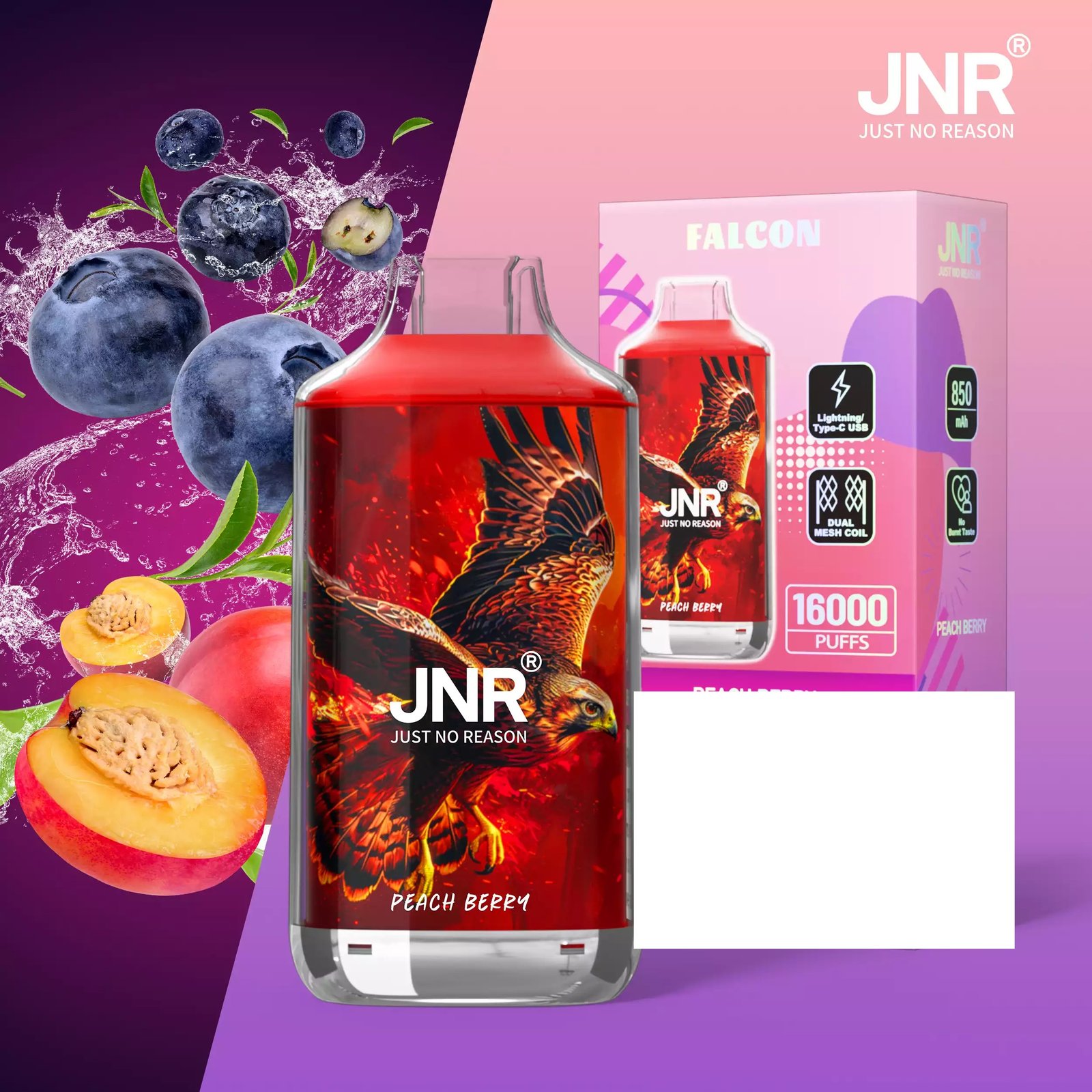 JNR FALCON 16000 Puffs Crystal Craft Dual Mesh Bulk Buy Rechargeable Disposable Vapes Wholesale - Image 17