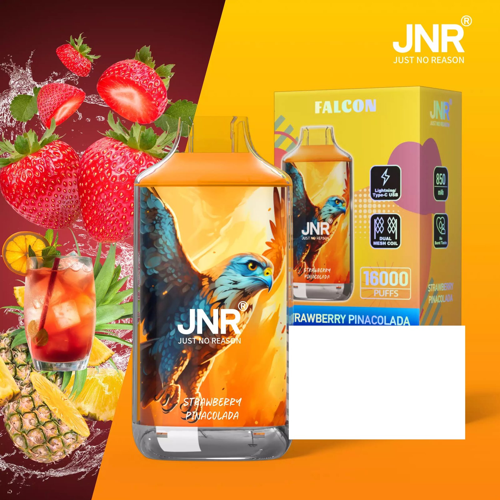 JNR FALCON 16000 Puffs Crystal Craft Dual Mesh Bulk Buy Rechargeable Disposable Vapes Wholesale - Image 8