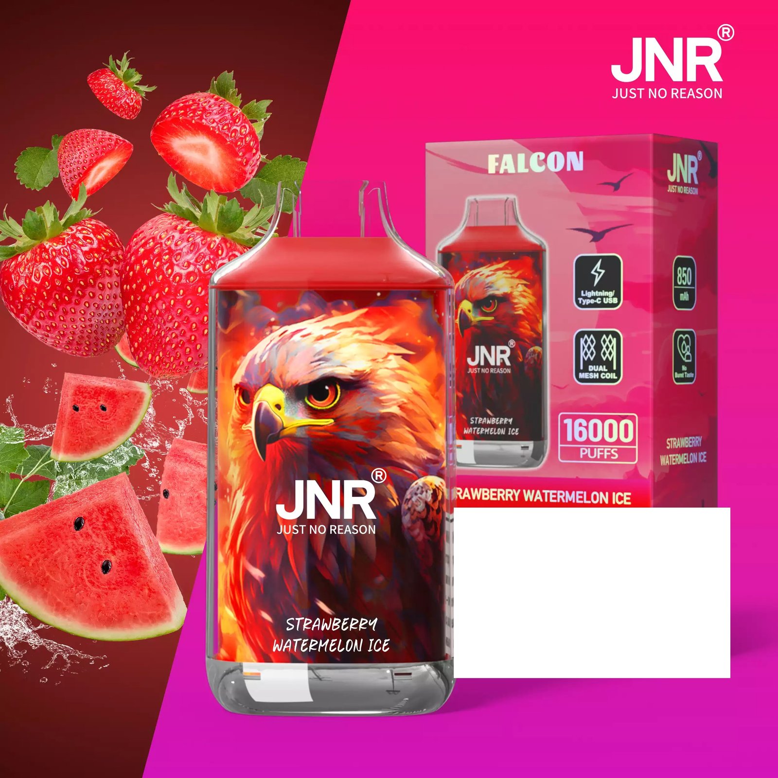 JNR FALCON 16000 Puffs Crystal Craft Dual Mesh Bulk Buy Rechargeable Disposable Vapes Wholesale - Image 7