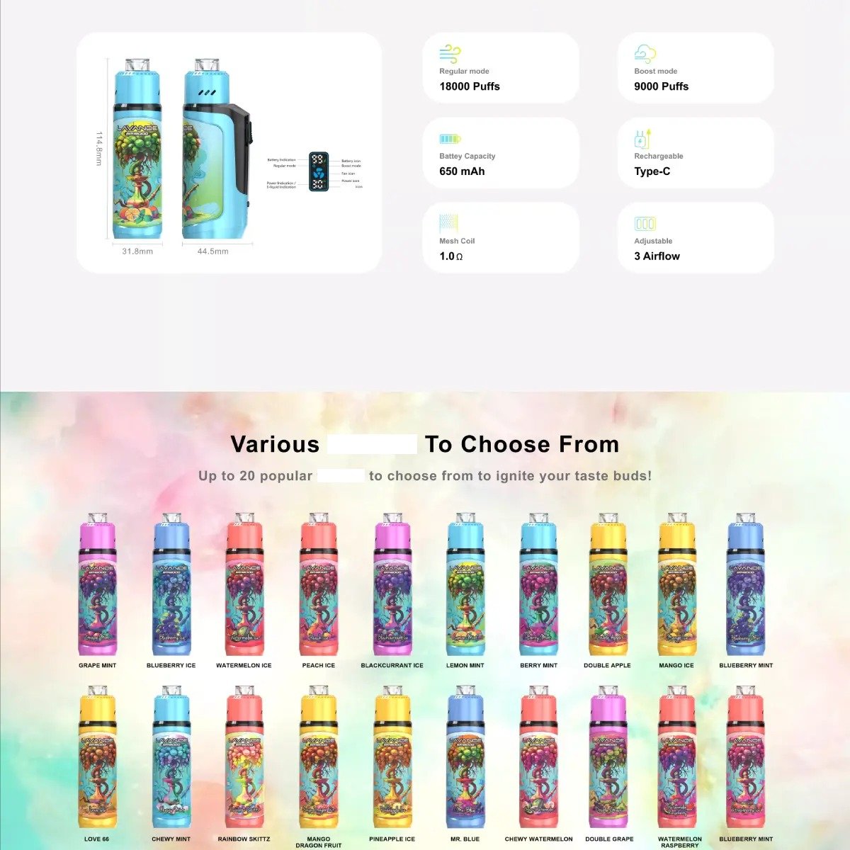 Lavande BM18000 Puffs Digital Screen Bulk Buy Rechargeable Disposable Vapes Wholesale 42 Lavande BM18000 Puffs Digital Screen Original Factory Bulk Buy Rechargeable Disposable Vapes Pen Wholesale