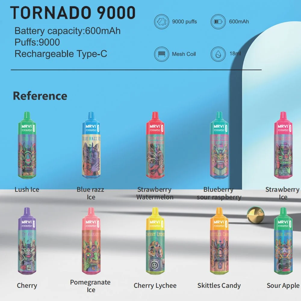 MRVI Tornado 9000 Puffs Bulk Buy Rechargeable Disposable Vapes Wholesale 22 MRVI Tornado 9000 Puffs Original Factory Bulk Buy Rechargeable Disposable Vapes Pen Wholesale