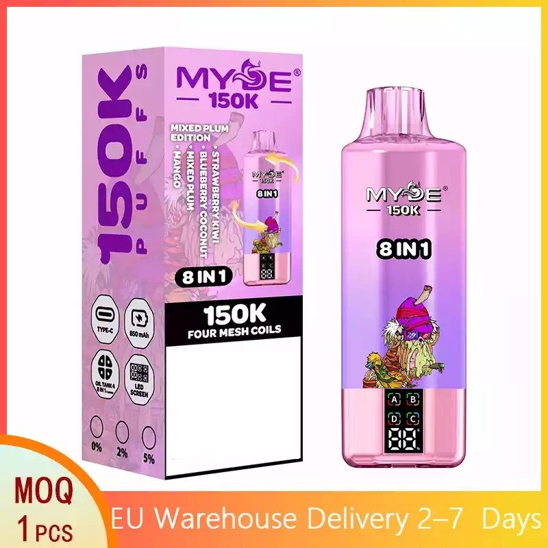 MYDE 8 IN 1 150K 150000 Puffs Engangs Vape Delivery