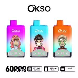 OKSO Double Tastes 60000 Puffs LCD Screen  Rechargeable Disposable Vapes