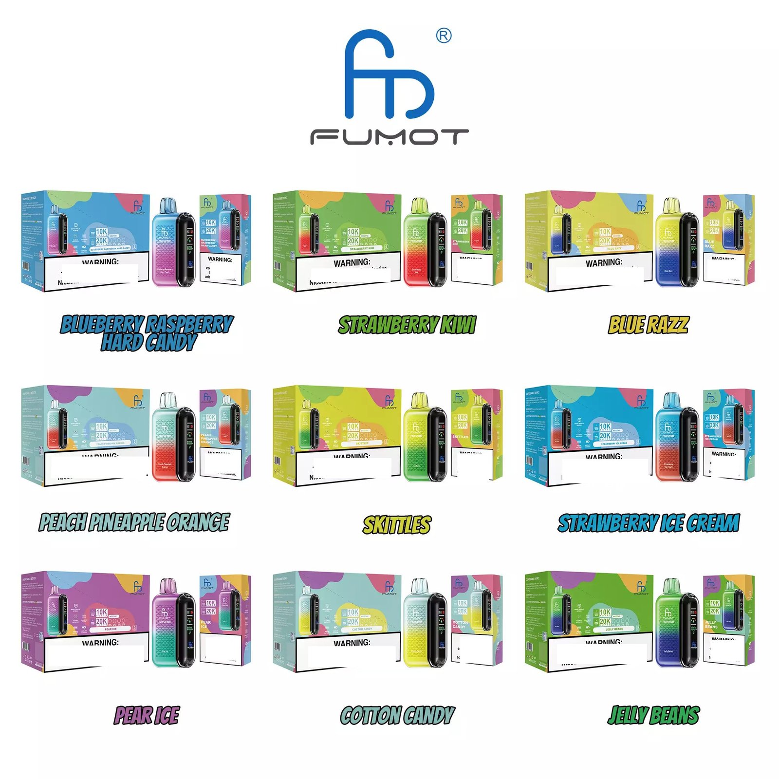 RandM FUMOT TORNADO 20000 Puffs Digital Screen  Rechargeable Disposable Vapes