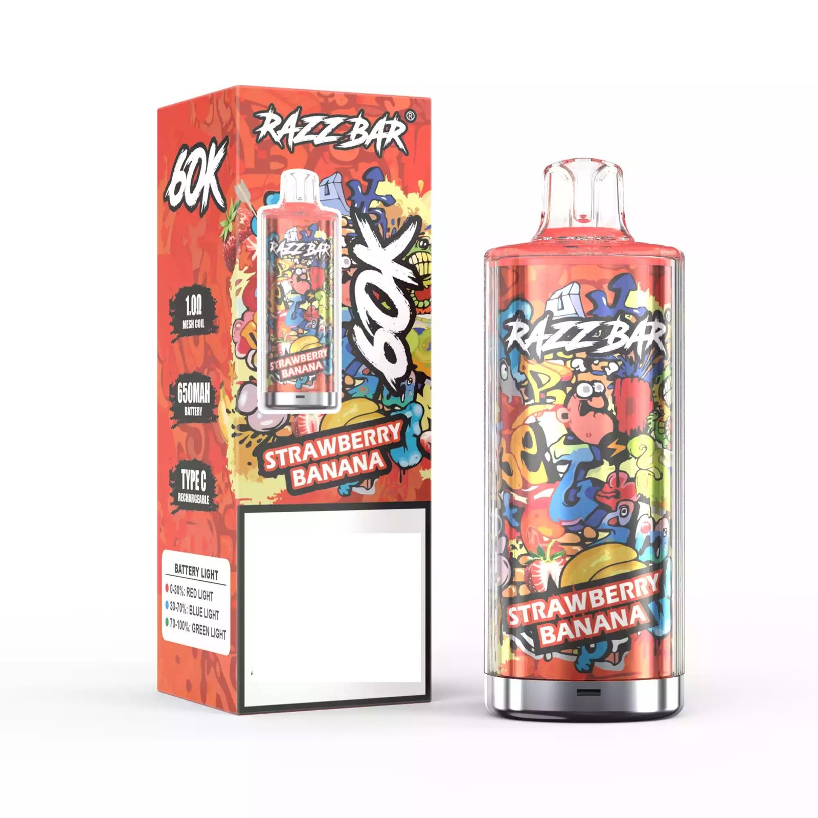 RAZZ BAR 60K 60000 Puffs Crystal Vape Rechargeable Wholesale Bulk Buy Mesh Coil European Warehouse