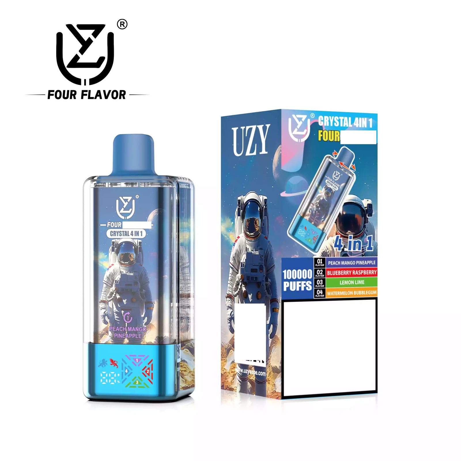 UZY Crystal Four Tastes 100000 Puffs Bulk Buy 100K Rechargeable Disposable Vapes Wholesale - Image 9