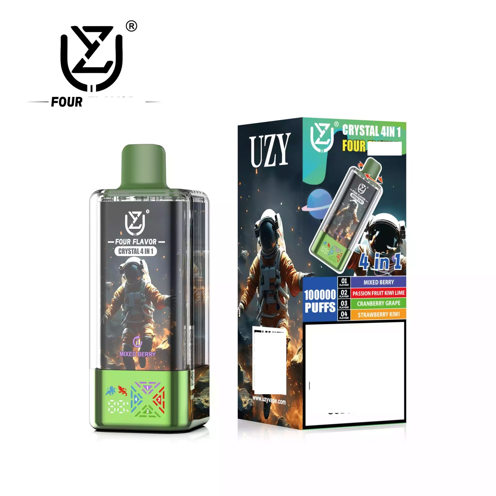 UZY Crystal Four Tastes 100000 Puffs Bulk Buy 100K Rechargeable Disposable Vapes Wholesale - Image 7