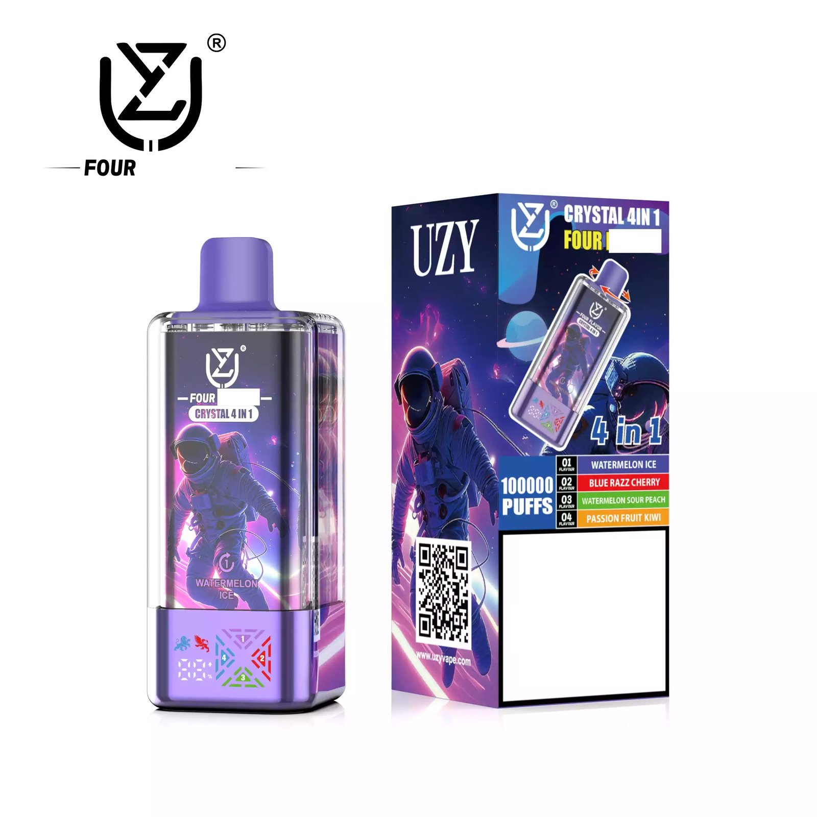 UZY Crystal Four Tastes 100000 Puffs Bulk Buy 100K Rechargeable Disposable Vapes Wholesale - Image 4