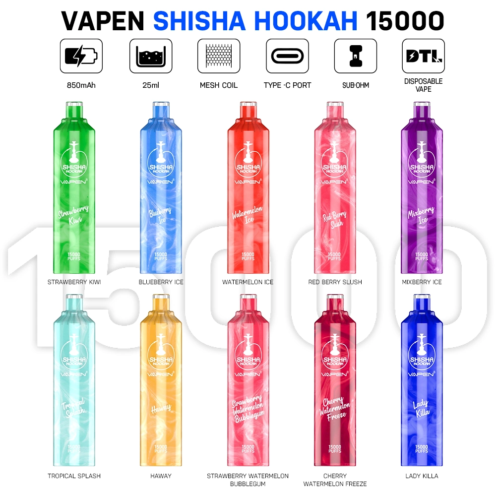 VAPEN Shisha Hookah 15000 Puffs DTL Bulk Buy Rechargeable Disposable Vapes Wholesale