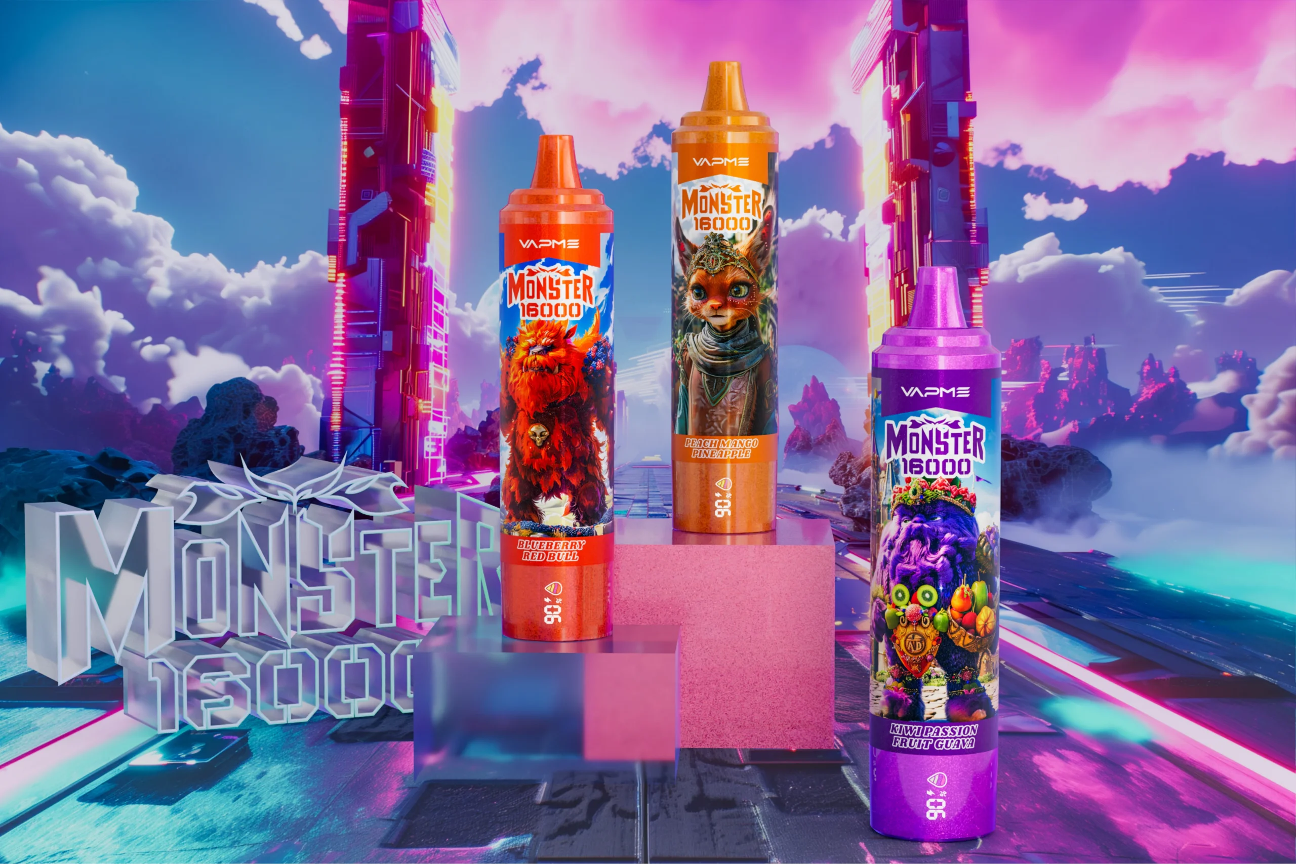 VAPME Monster 16000 Puffs Bulk Buy Rechargeable Disposable Vapes Wholesale 35 VAPME Monster 16000 Puffs Wholesale Packaging - Secure Bulk B2B Distribution