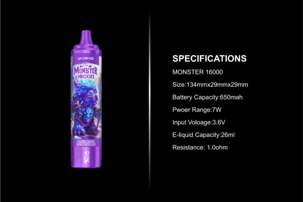VAPME Monster 16000 Puffs Bulk Buy Rechargeable Disposable Vapes Wholesale - Image 14