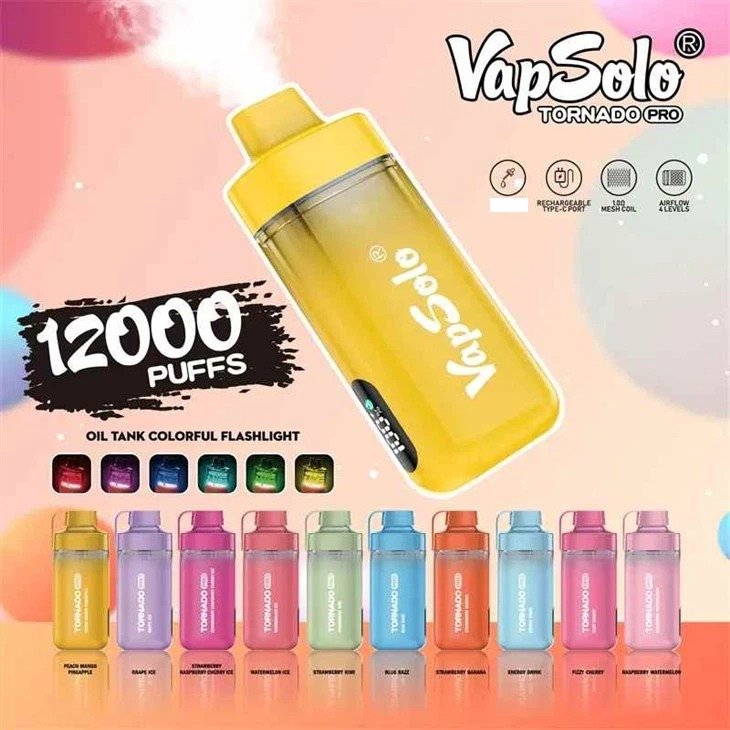 Vapsolo Tornado Pro 12000 Puffs Bulk Buy Rechargeable Disposable Vapes Wholesale 12 Vapsolo Tornado Pro 12000 Puffs Bulk Buy Rechargeable Disposable Vapes Pen Wholesale