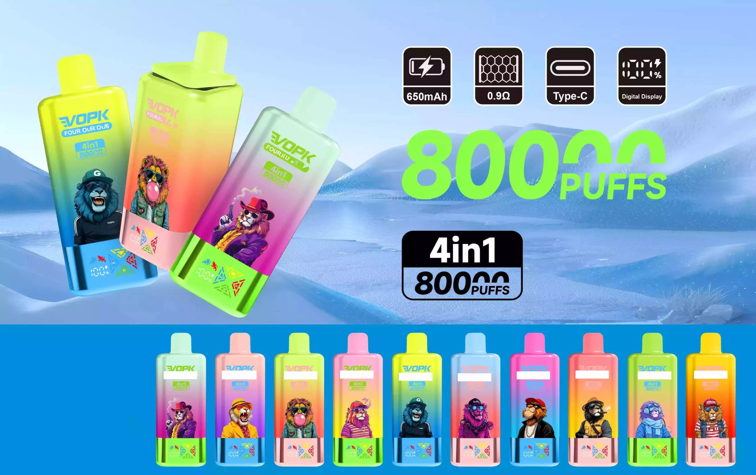 VOPK Four Tastes 80000 Puffs LED Screen Bulk Buy 80K Rechargeable Disposable Vapes Wholesale 20 VOPK Four Tastes 80000 Puffs LED Screen Bulk Buy 80K Rechargeable Disposable Vapes Wholesale