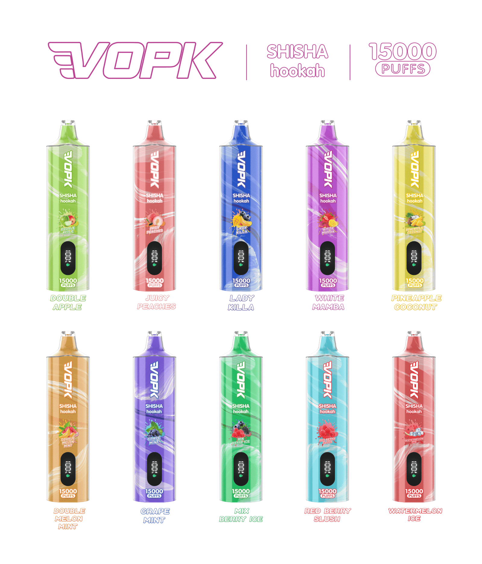VOPK Shisha Hookah 15000 Puffs Disposable Vape