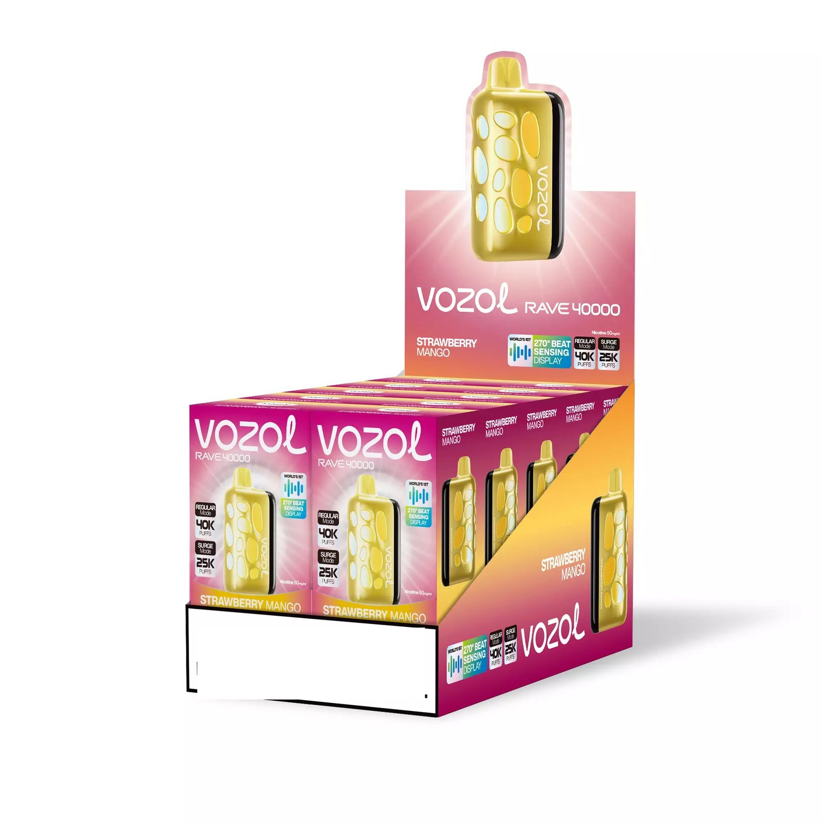 VOZOL RAVE 40000 Puffs Dual Mesh Dual Mode Digital Display Bulk Buy 40K Rechargeable Disposable Vapes Wholesale - Image 3