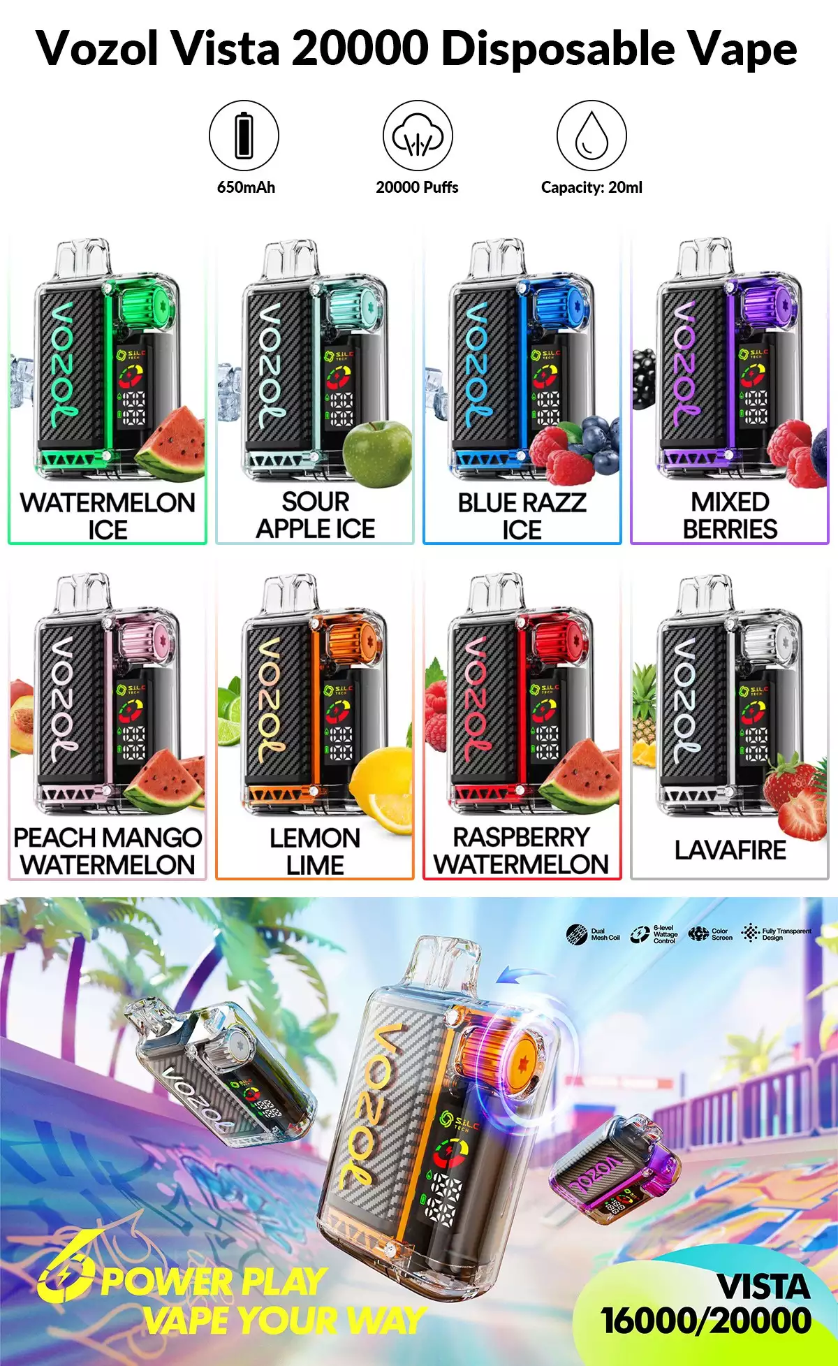 Vozol Vista 20000 Puffs Dual Mesh Digital Screen Bulk Buy Rechargeable Disposable Vapes Wholesale 44 Vozol Vista 20000 Puffs Dual Mesh Digital Screen 5% Low Nicotine Original Factory Bulk Buy Rechargeable Disposable Vapes Pen Wholesale
