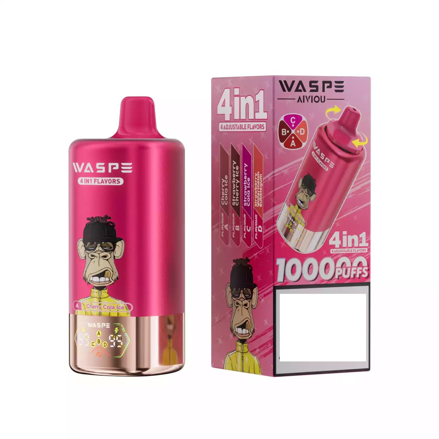 WASPE AIVIOU 4-in-1 100000 Puffs 100K Rechargeable Disposable Vapes