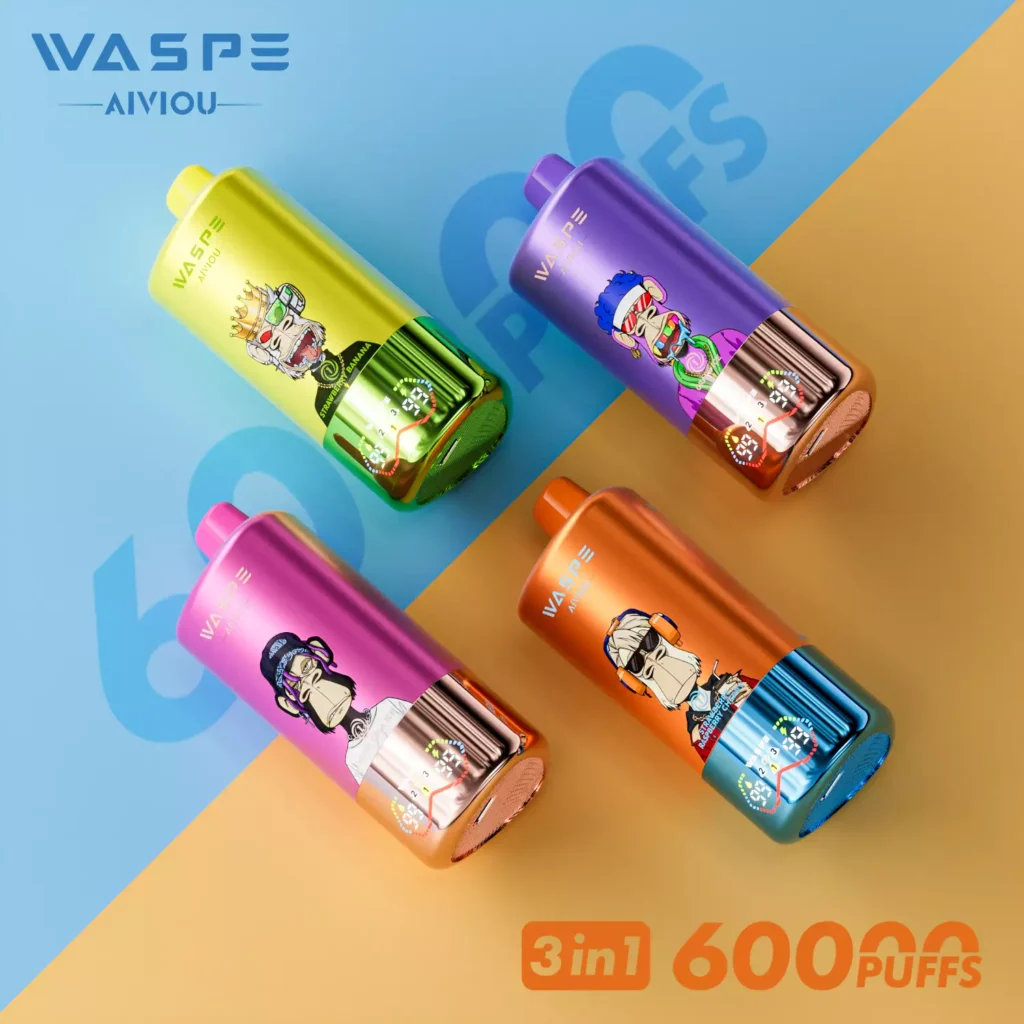 WASPE AIVIOU 60000 Puffs Triple Tastes Digital Screen Bulk Buy 60K Rechargeable Disposable Vapes Wholesale 26 WASPE AIVIOU 60000 Puffs Triple Profile Digital Screen 0% 2% 5% Original Factory Bulk Buy Rechargeable Disposable Vapes Pen Wholesale