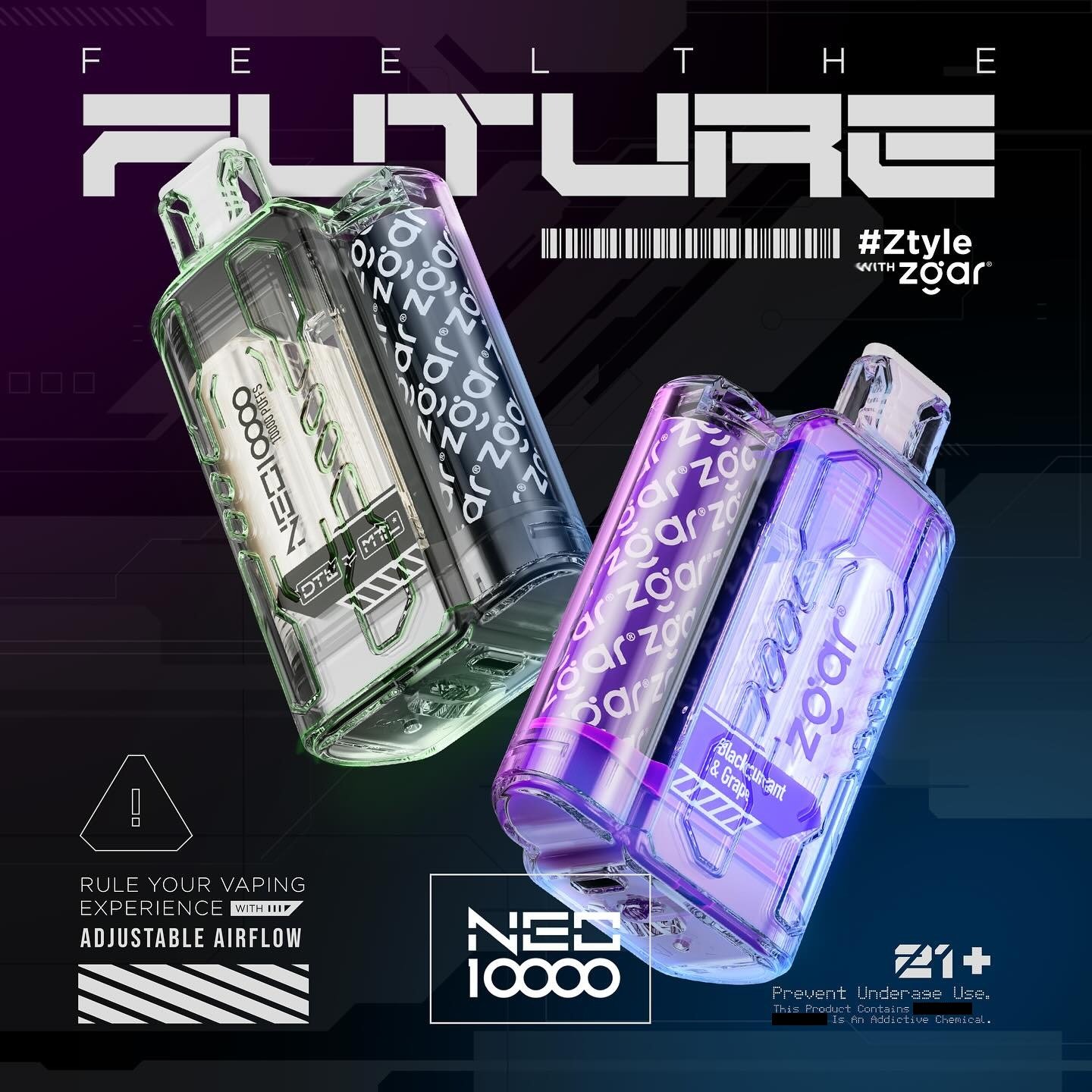 ZGAR NEO 10000 Puffs Rechargeable Disposable Vape Wholesale - Image 3